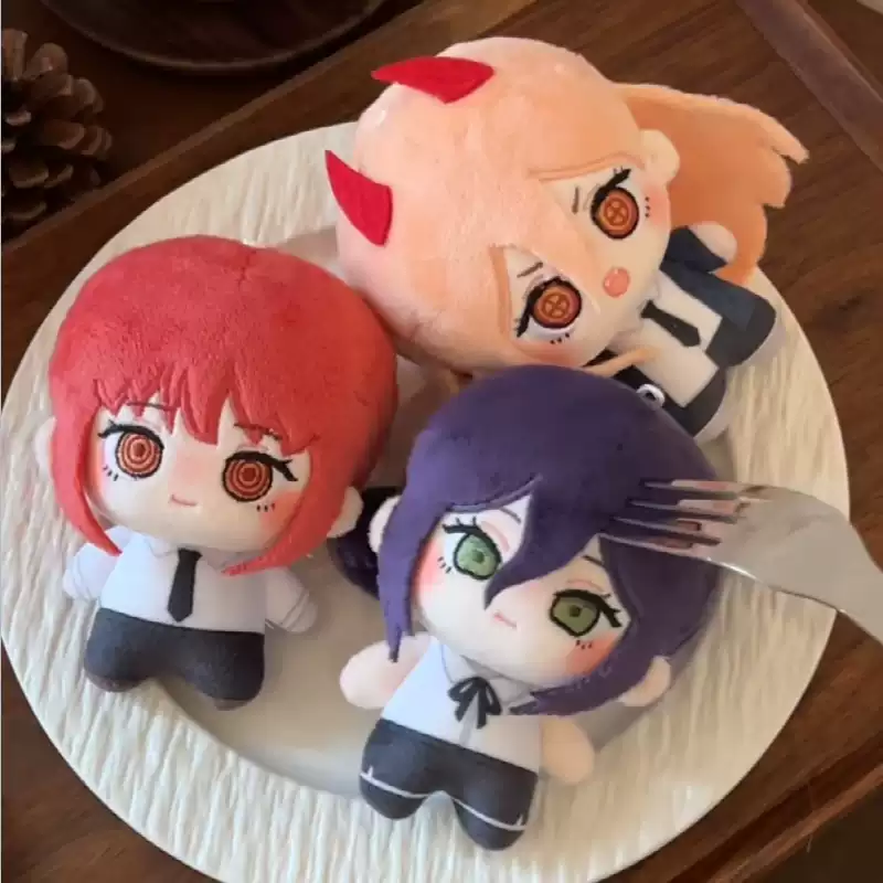 Soft plush toy of Chainsaw Man character from Shadora featuring detailed character design and vibrant colors.