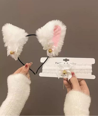 Siyah / Beyaz Kedi Kulakları