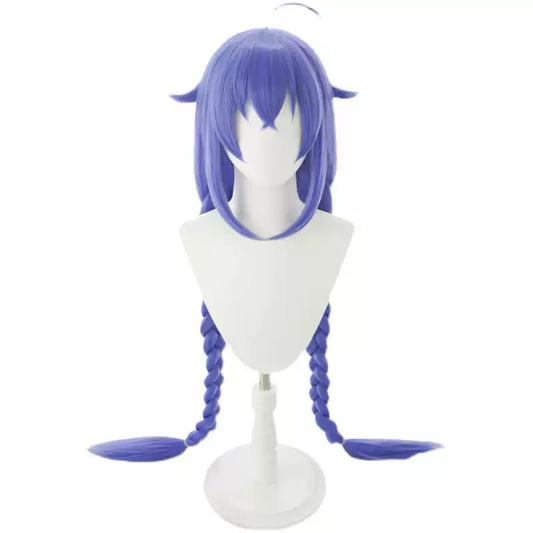 Roxy Migurdia cosplay with wig from Mushoku Tensei, featuring blue hair and costume, by Shadora.