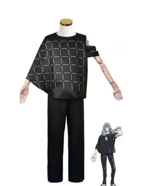 Mahito cosplay with wig from Jujutsu Kaisen featuring detailed costume and blue hair wig by Shadora