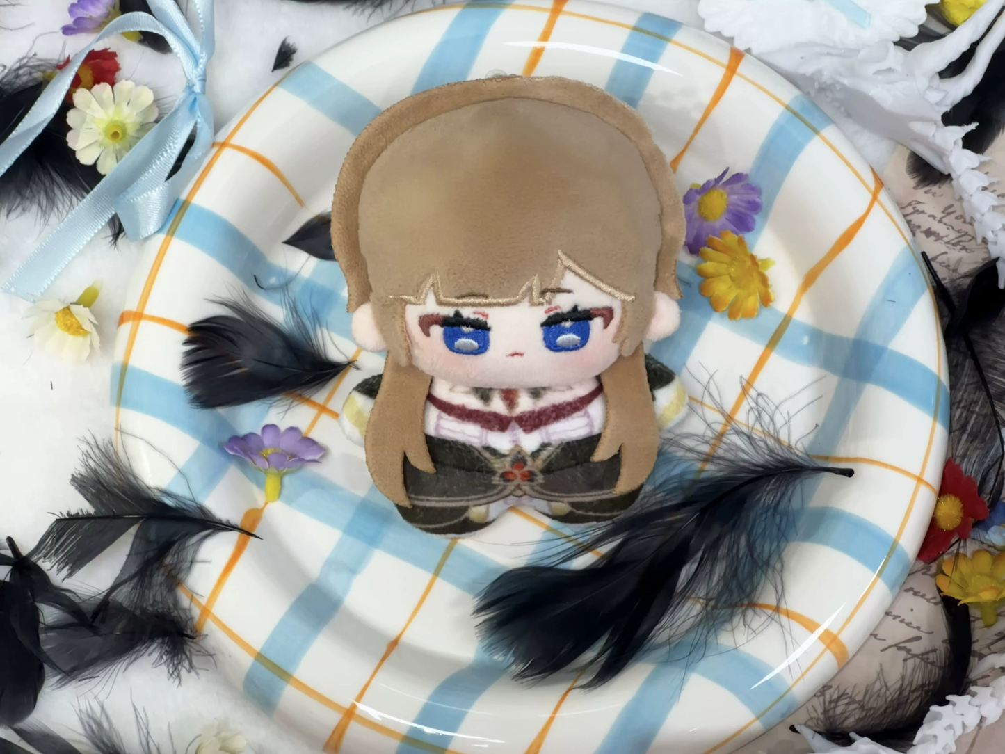 Shadora Fatui Peluşlar from Genshin Impact, soft plush toys featuring Fatui characters with detailed, colorful designs.