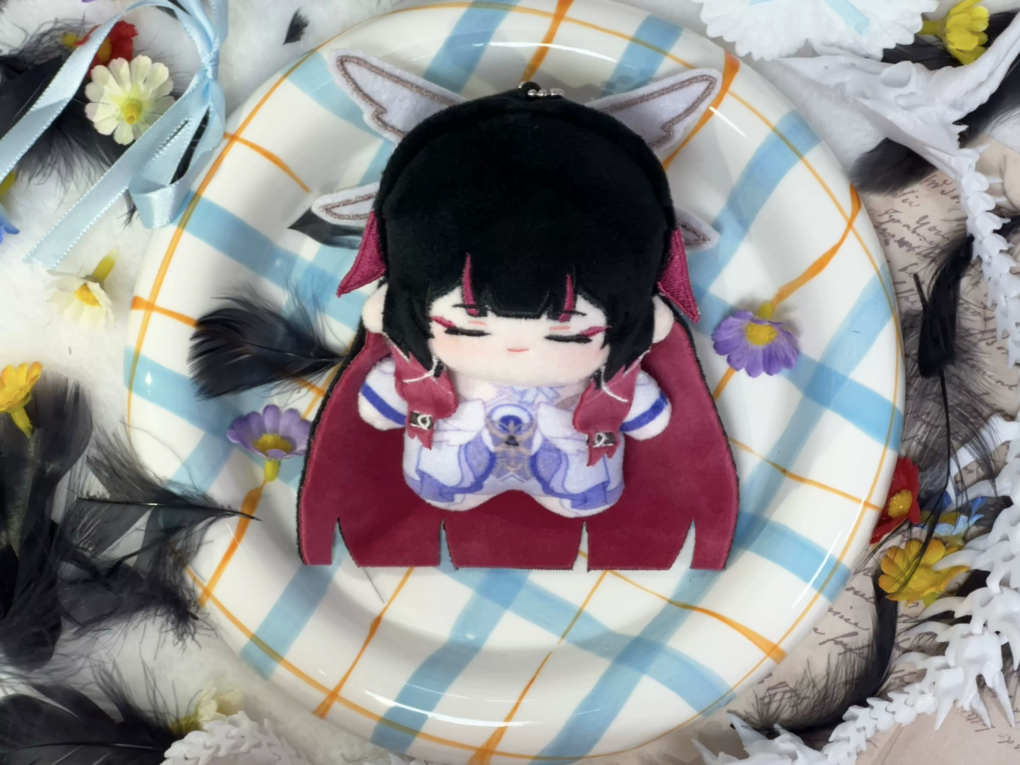 Shadora Fatui Peluşlar from Genshin Impact featuring soft plush toys of Fatui characters on a white background