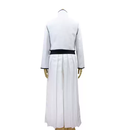 Grimmjow Bleach cosplay costume with wig by Shadora, featuring character's spiky blue hair and detailed outfit.