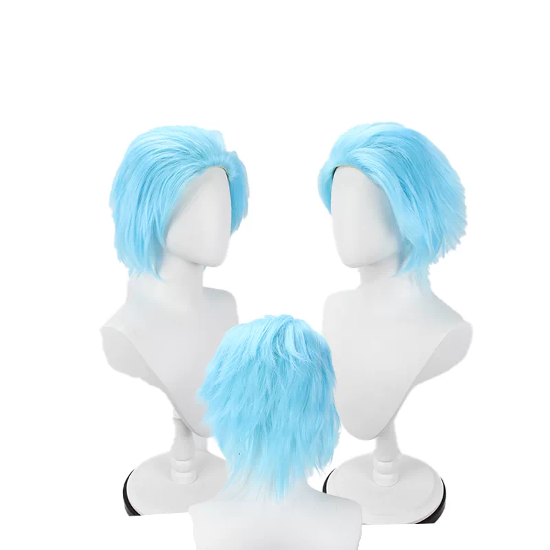 Shadora Grimmjow cosplay costume with blue hair wig from Bleach, featuring detailed armor and vibrant character design.