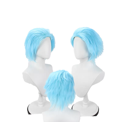 Shadora Grimmjow cosplay costume with blue hair wig from Bleach, featuring detailed armor and vibrant character design.