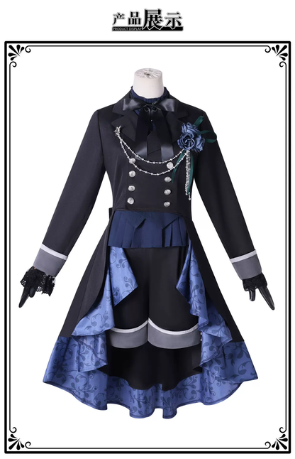 Black Butler Ciel Cosplay costume with black wig, featuring detailed jacket and accessories, from Shadora.