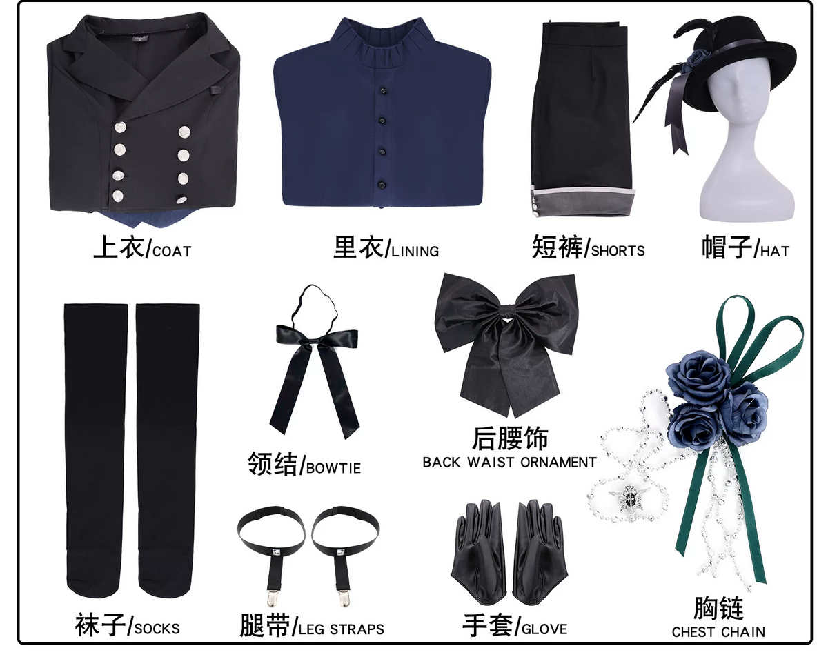 Shadora Ciel Cosplay with black wig from Black Butler, featuring detailed costume and styled hair for anime cosplay.