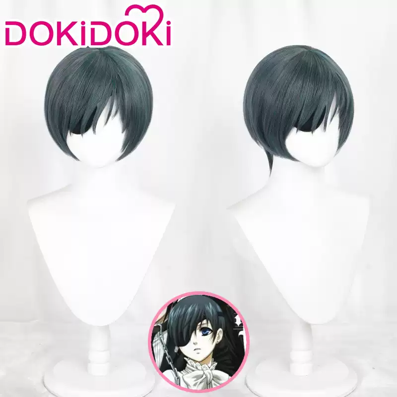 Black Butler Ciel Cosplay costume with black wig, featuring detailed outfit and accessories, by Shadora.
