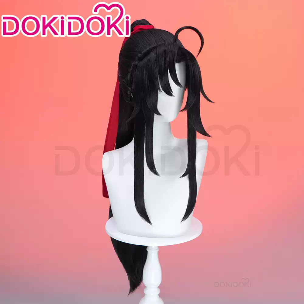 Shadora Wei Wuxian cosplay wig featuring long black hair with braided details and traditional Chinese styling.