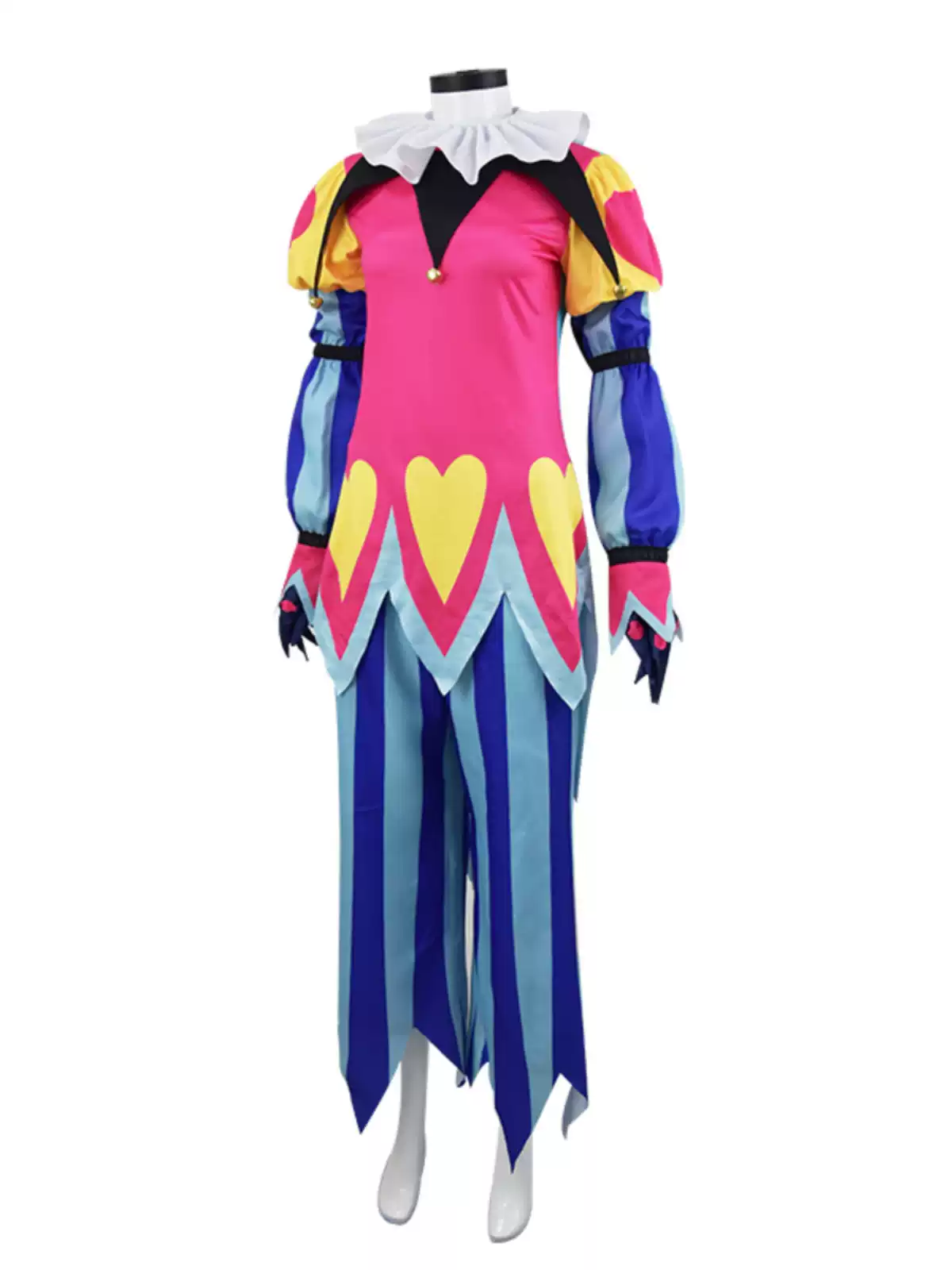 Shadora Fizzarolli Hazbin Hotel cosplay costume featuring colorful details and character design on a mannequin.