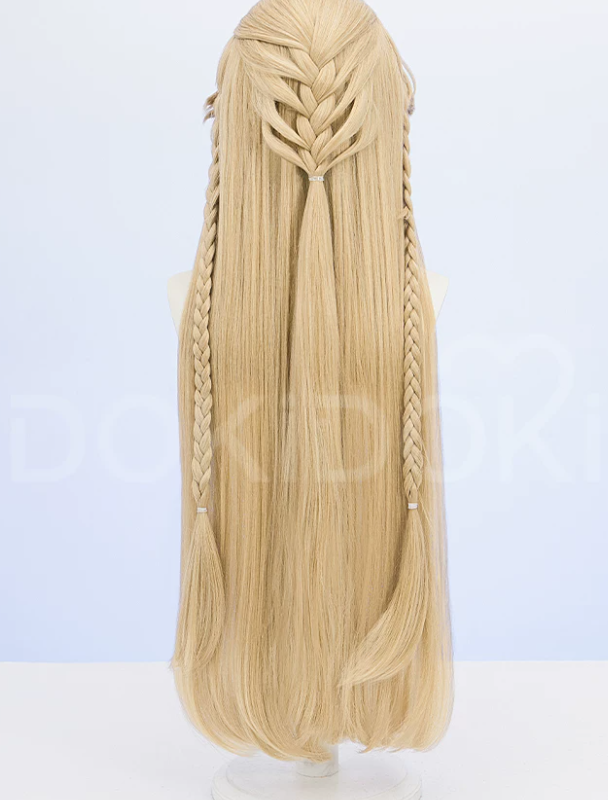 Cartethyia Cosplay with Wuthering Waves wig by Shadora, featuring detailed costume and vibrant, styled hair for cosplay events.