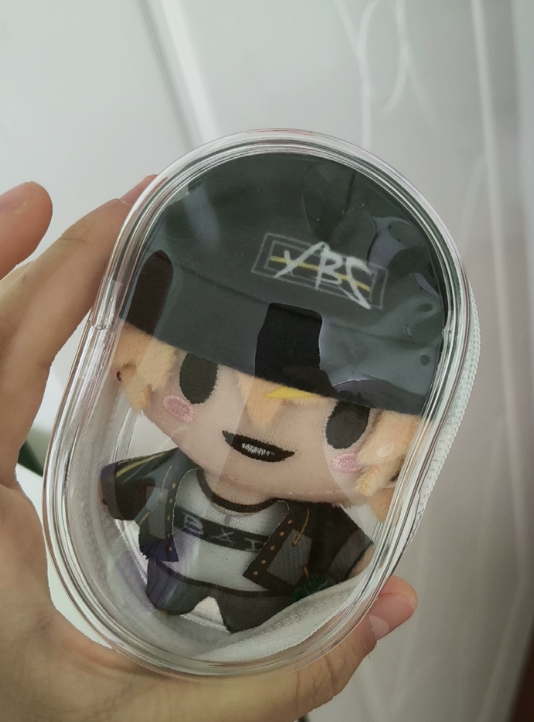 Shinonome Akito plush toy from Project SEKAI by Shadora, soft fabric and detailed character design, front view.