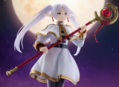 Shadora Frieren figurine featuring detailed design and vibrant colors, showcasing a fantasy character with flowing hair and intricate costume.
