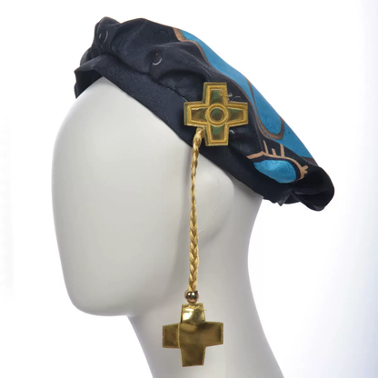 Shadora Freminet cosplay costume and wig from Genshin Impact featuring detailed blue and white outfit with long blue hair.