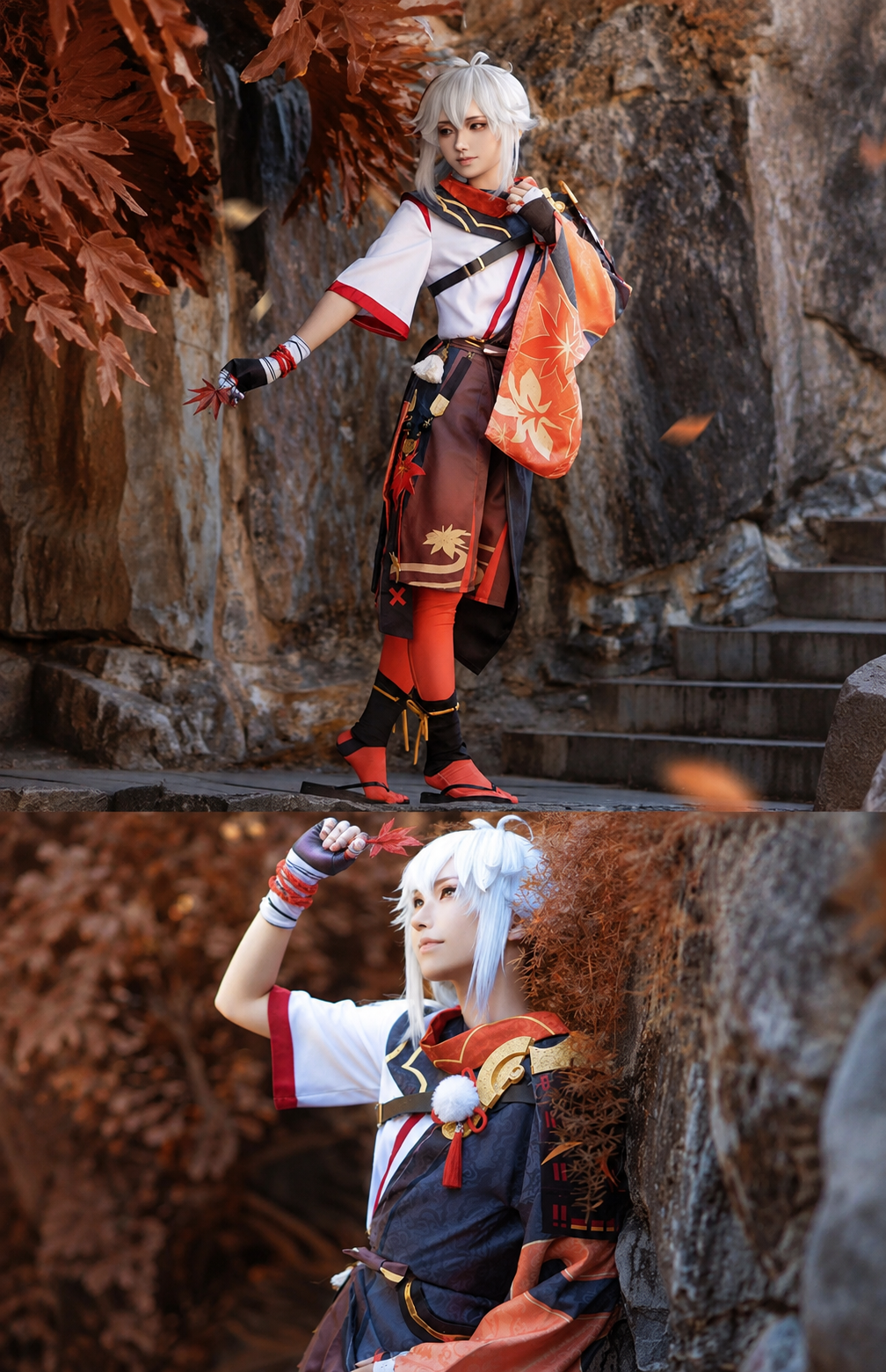 Shadora Kazuha cosplay with wig, featuring detailed costume and flowing hair, perfect for anime and cosplay enthusiasts.