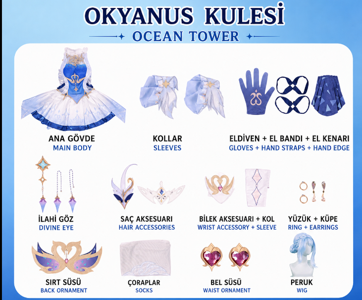 Odette Cosplay (&Peruk) - Genshin Impact