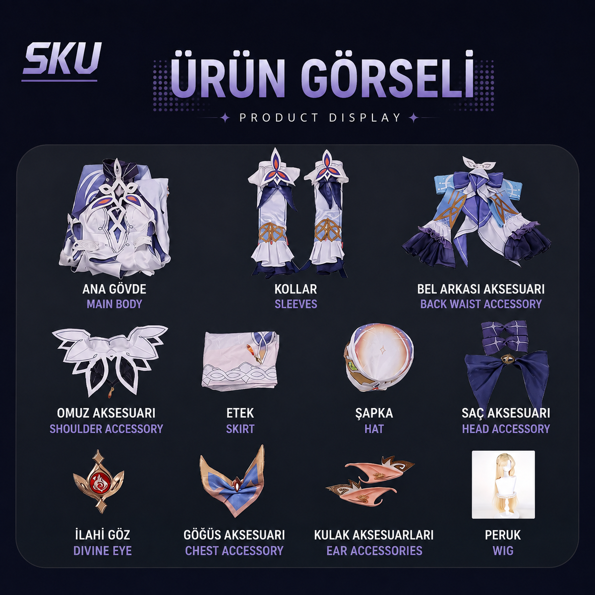 Nicole Cosplay (&Peruk) - Genshin Impact
