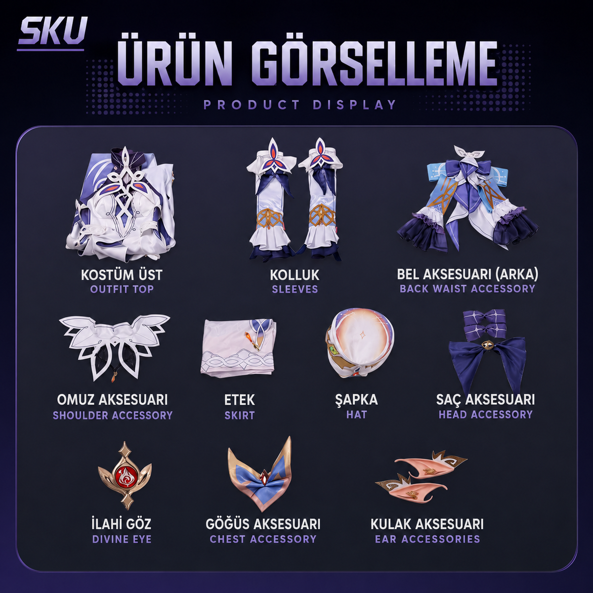 Nicole Cosplay (&Peruk) - Genshin Impact