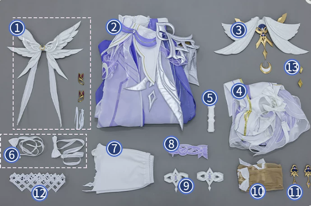 Yüksek Kalite Columbina Cosplay (&Peruk)