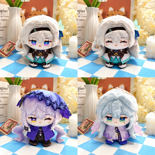 Shadora Firefly Pelus, Black Swan Pelus, Robin Pelus plush toys from Honkai: Star Rail, featuring soft, detailed character designs.