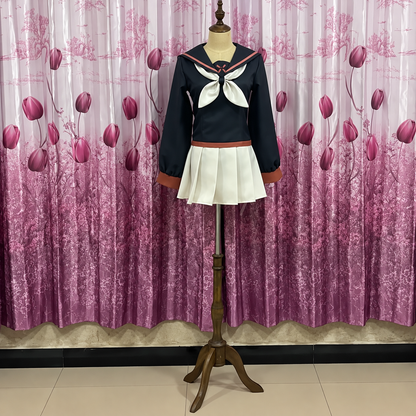 Ryoba Aishi cosplay costume from Shadora, featuring detailed black and white clothing inspired by the character.