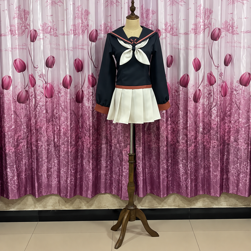 Ryoba Aishi cosplay costume from Shadora, featuring detailed black and white clothing inspired by the character.