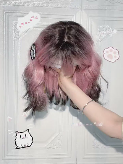 Pembe Siyah Kısa Peruk